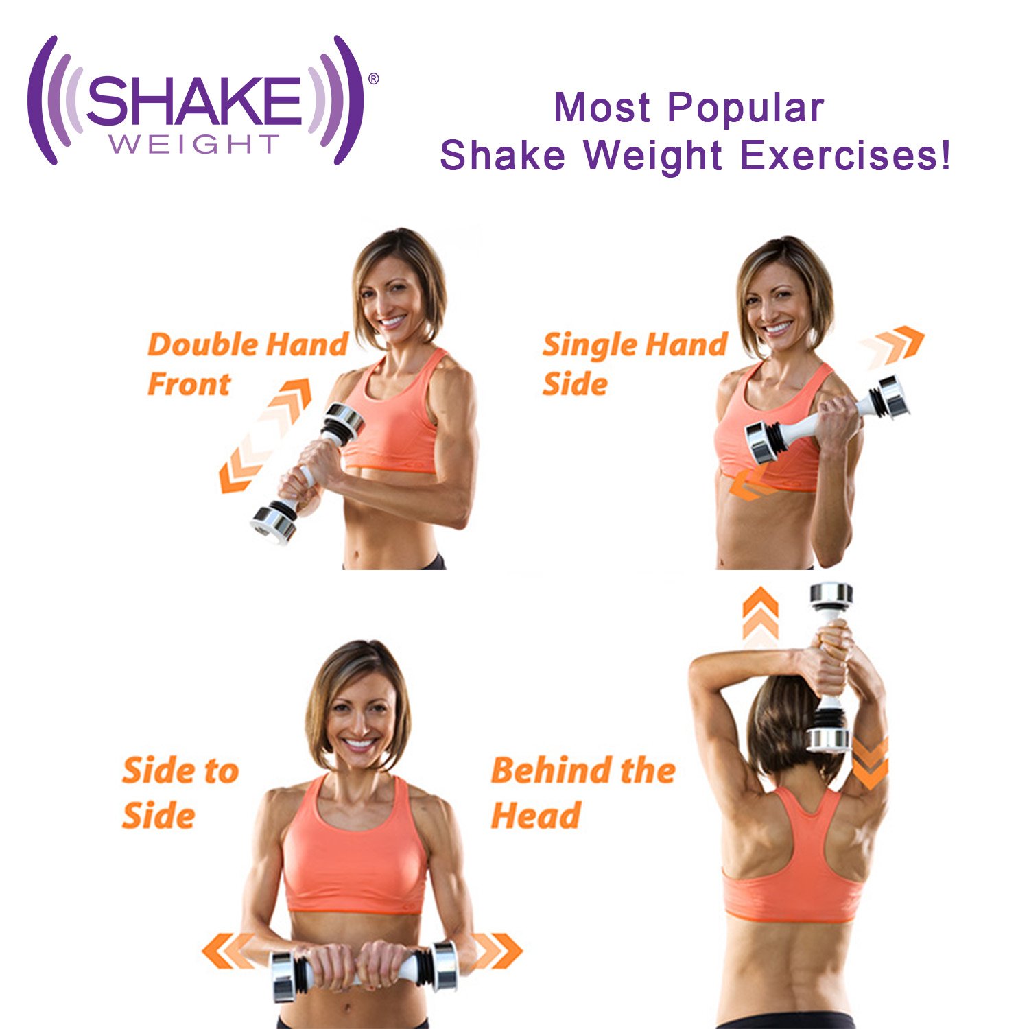 forgotten trends  - hand weight shaker - Shake Most Popular Shake Weight Exercises! Double Hand Front Single Hand Side Behind the Side to Side Head