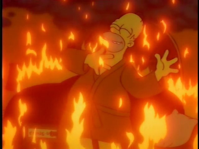 Memorable Simpsons Quotes - homer on fire - Gue