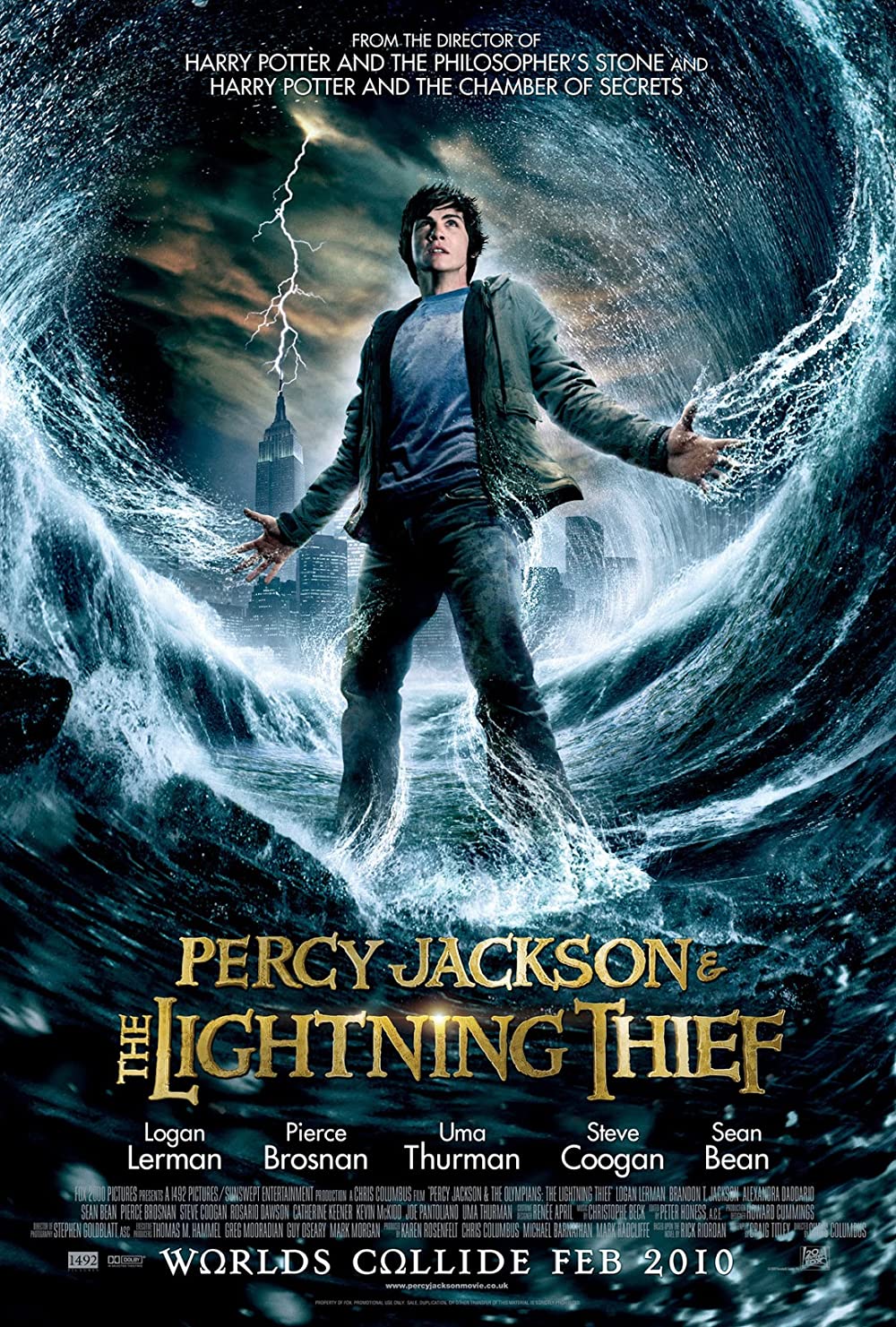 percy jackson and the olympians the lightning thief 2010 - From The Director Of Harry Potter And The Philosopher'S Stone And Harry Potter And The Chamber Of Secrets Percy Jacksone Flightning Thief Brosnan Thurman Coogan Bean Logan Pierce Uma Steve Sean Le