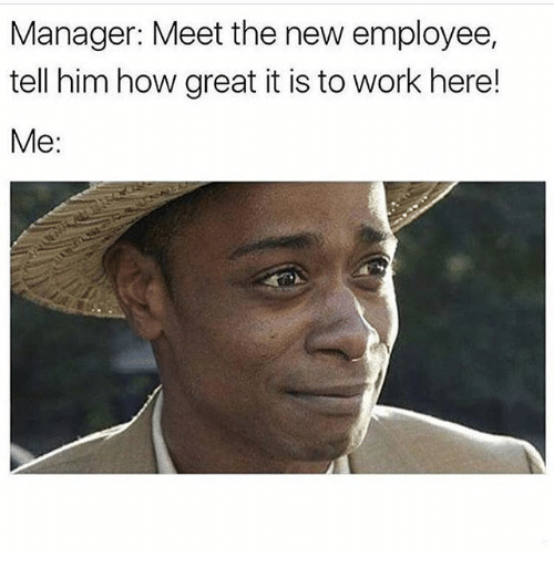 meet the new employee meme - Manager Meet the new employee, tell him how great it is to work here! Me