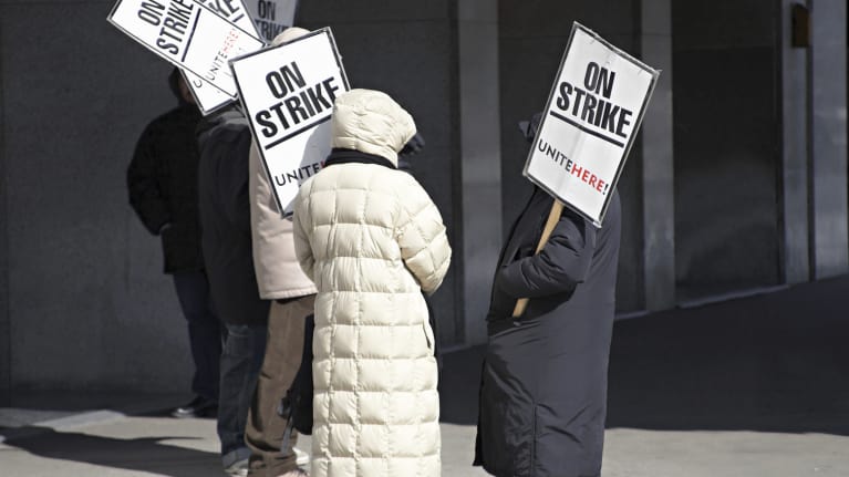 picketing meaning - On Strike Unterne On Strike On Strike Unitehere! Unite