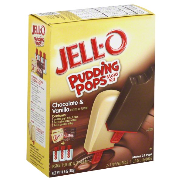 jello pudding pops - Jello Pudong Popsc Jello Winys Mold Kit Puddng Pops Met Chocolate & Vanilla Artificial, Flavor Contains 1 pudding popsmeid6 paps 2 bores chocolate pudding 2 boxes anila pudding Jello Tello Ol w Makes 24 Pops 2340 Boxes 2 3.9 02 1105 B