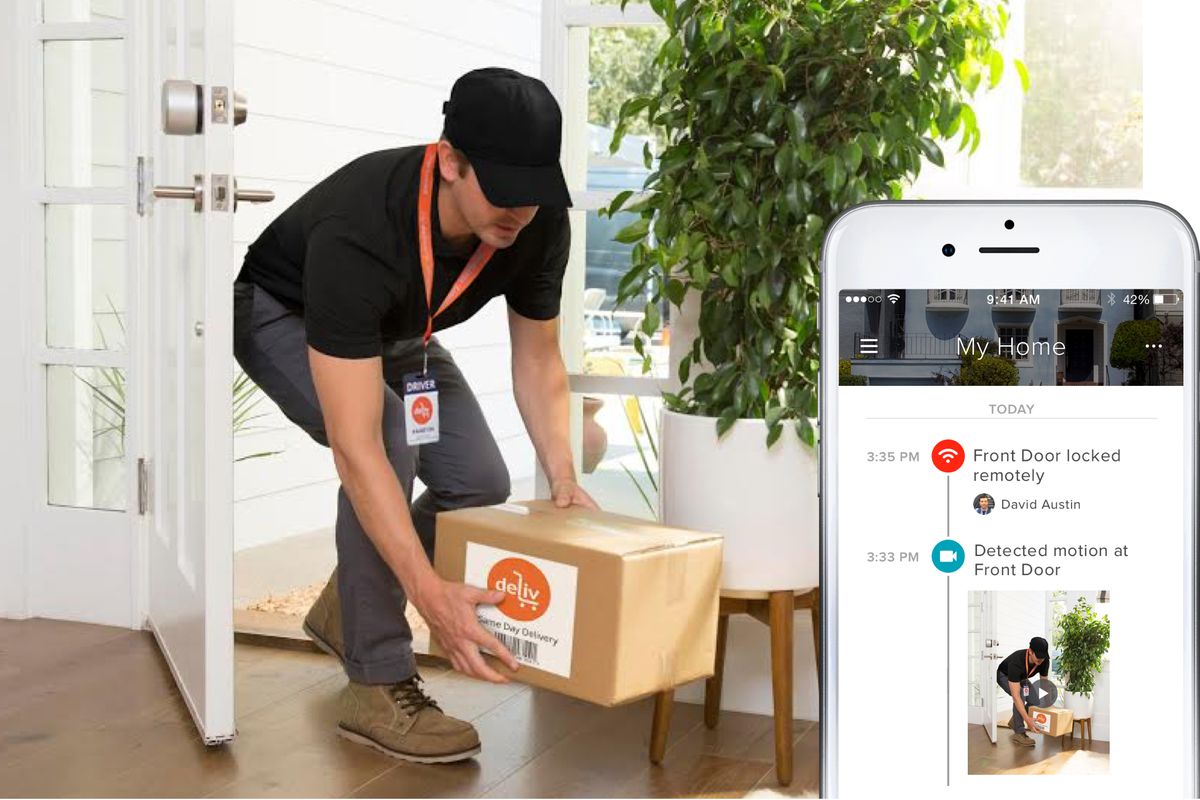 Common Practices and trends  - home delivery - St 42% My Home Driver Today Front Door locked remotely David Austin Detected motion at Front Door deliv Same Day Delivery Us
