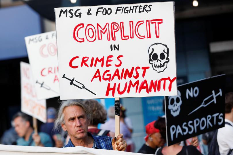 anti vaccine protest nyc - Msg & Foo Fighters Complicit In Co Crimes Tm Crim A Against Humanity No t Passports