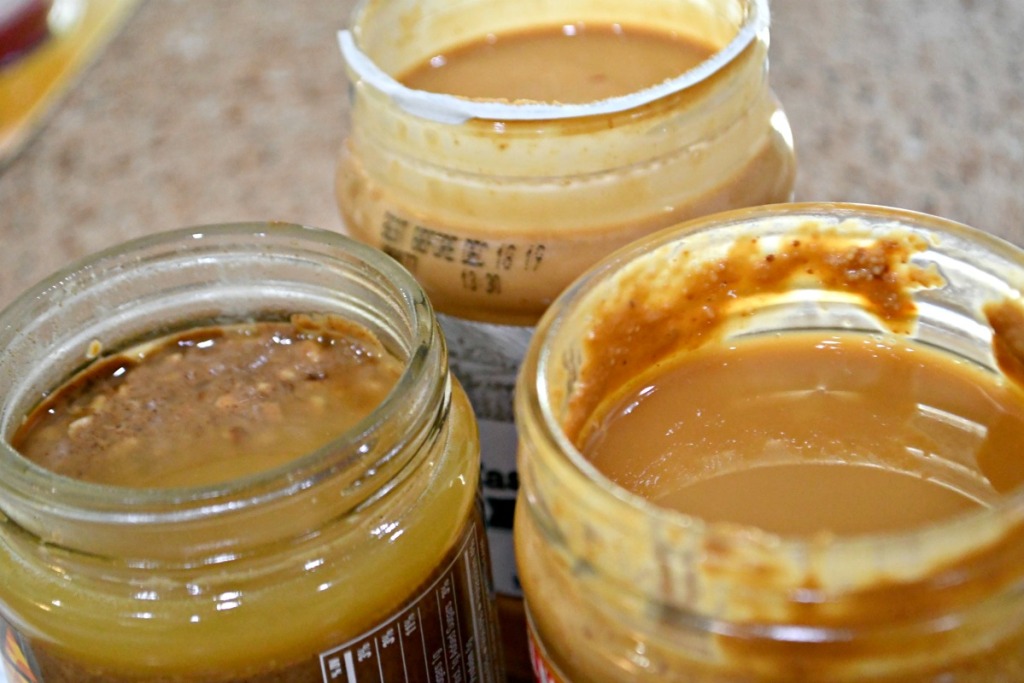 Life Hacks - Turn natural peanut butter (the kind where the oil separates and you have to mix it) upside down for a few hours;