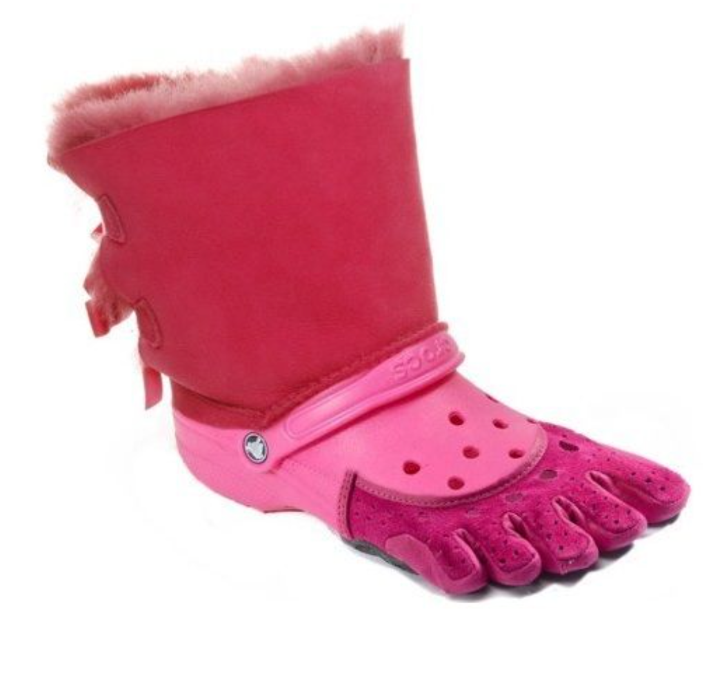 horrible designs - ugg croc toe shoe - S