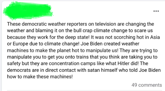 Yeah, it is Joe Biden weather machines built by satan that is making the planet weather go crazy lol