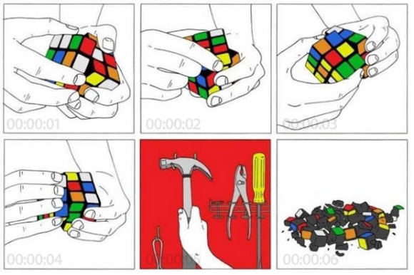 Solve the cube in just six easy steps. Anyone can do it!