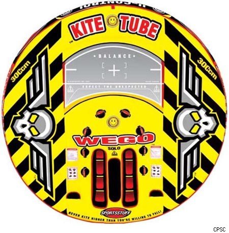 Kite Tube was a ten foot round water tube that was meant to be dragged behind a boat. Pulling on its two handles would send the rider airborne, but could easily jerk around and smash the unsuspecting victim face-first into the water. After 29 Kite Tube-related injuries requiring medical treatment, the scary toy was recalled.