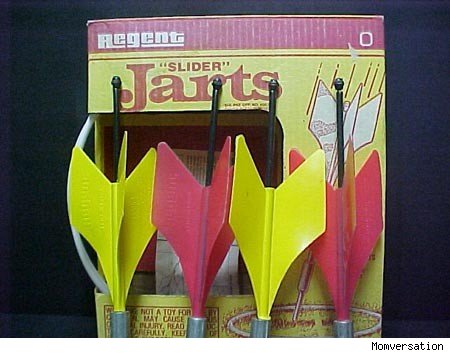 Jarts, lawn darts for kids, were recalled after innumerable injuries. Whoever thought that tossing around sharp pointy things could pose a threat to children?