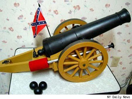 The Johnny Rebel Cannon could shoot a small cannonball up to 35 feet with very poor aim.