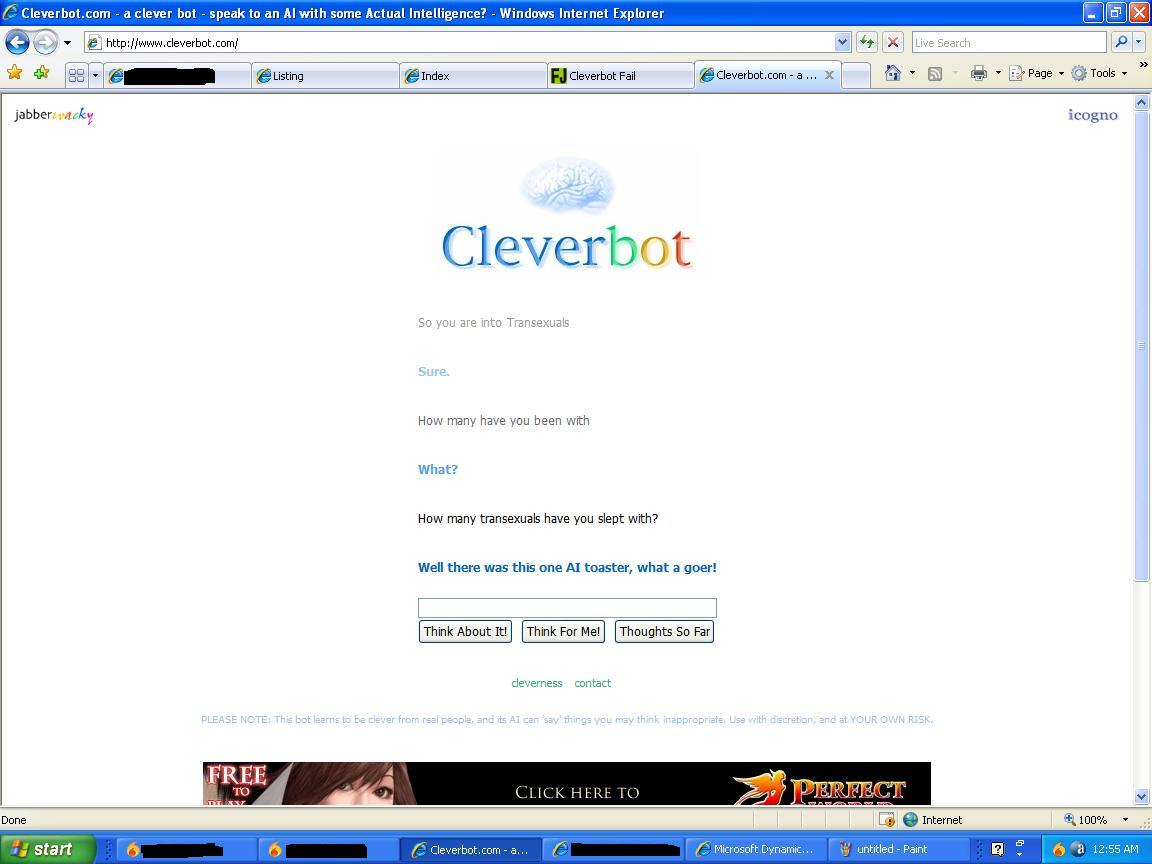 Cleverbot likes Trannies
