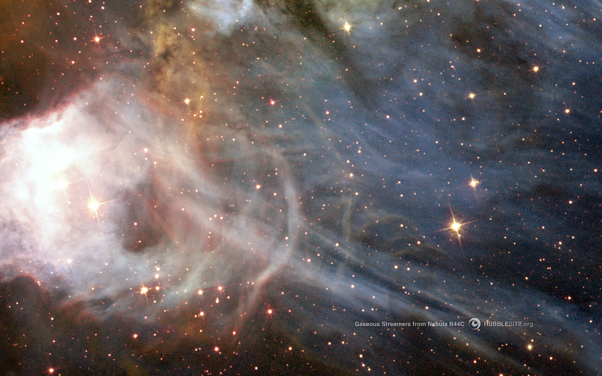 Gaseous Streamers Flutter From A Group of Stars