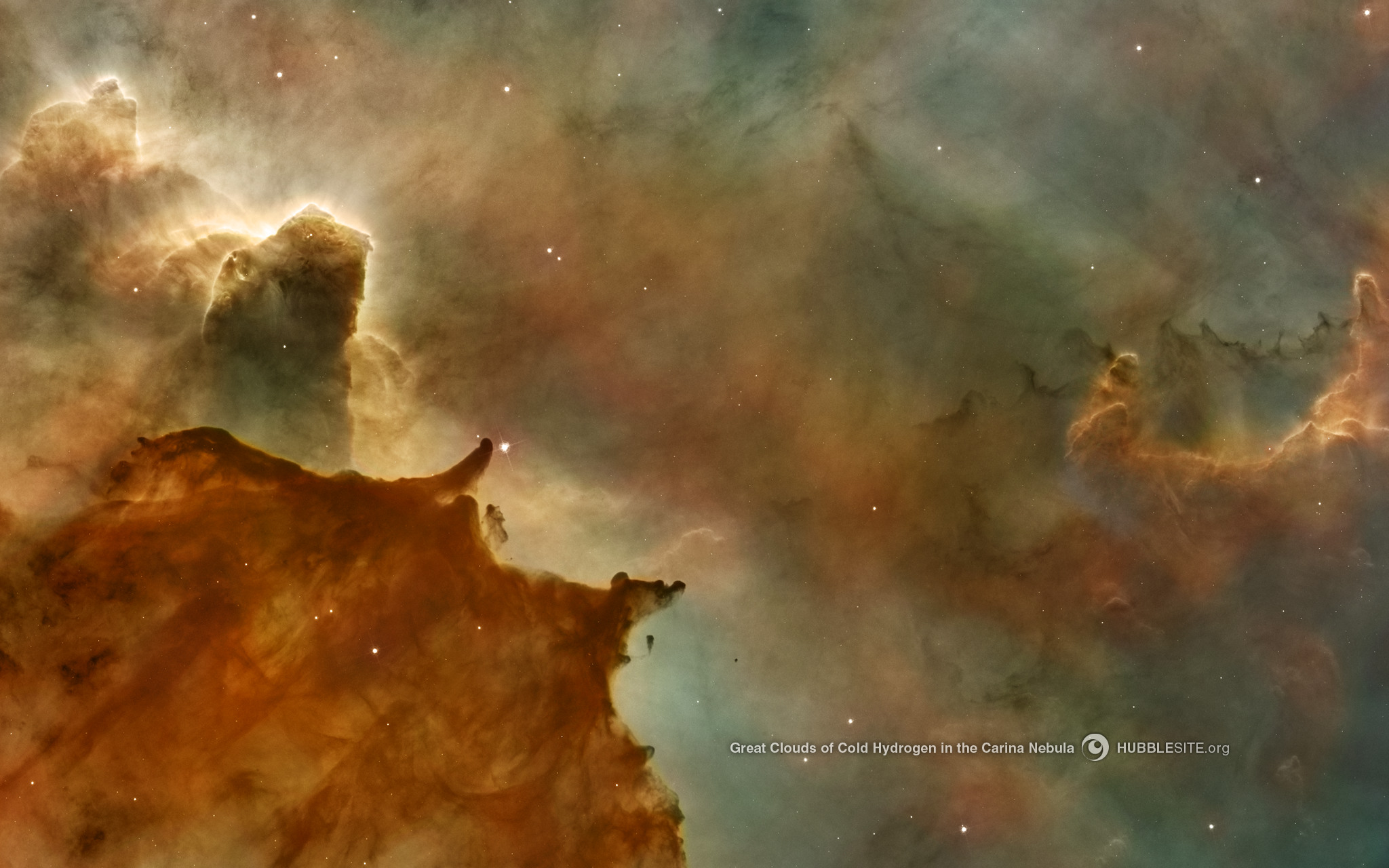 Cold Hydrogen Clouds in the Carina Nebula