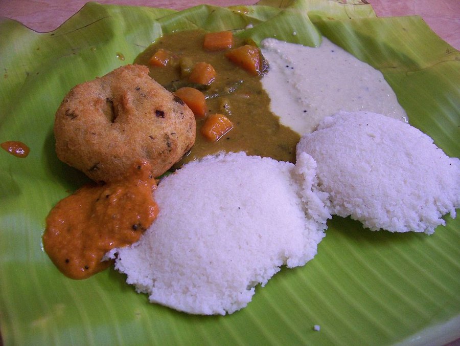 India: Idli Wada- Fermented Black Lentils and Rice.