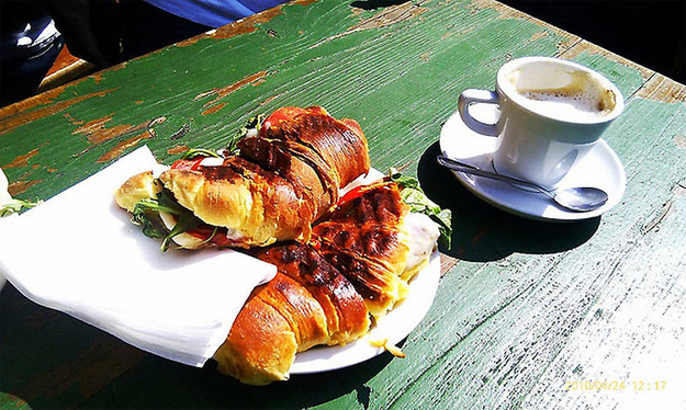 Portugal: Stuffed Croissants with Jam or Cheese, Coffee