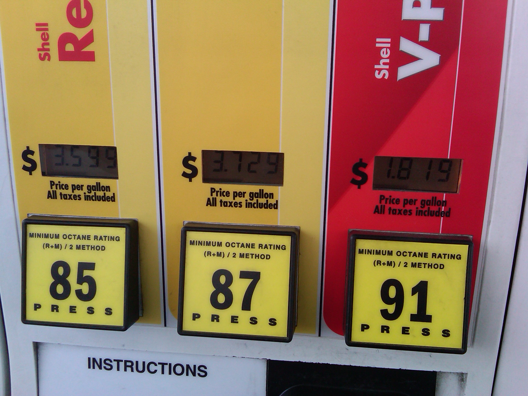 Found this picture on my old cell phone, figured I'd upload it. Looks like they made a big mistake on the premium gas...