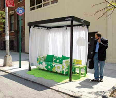 This living room bus stop was created by Ikea as marketing for the Design Week 2006 
