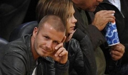 David Beckham gets caught peeking