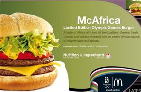 McAfrica. Although I never tried this personally, it was allegedly a pretty good tasting sandwich. This however wasn't the problem. The main issue was the fact it was a huge meaty sandwich that was named after a continent where millions of people go starving without food everyday.