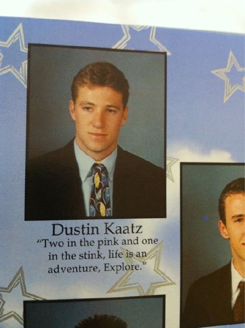 He certainly hit his yearbook commity with it.