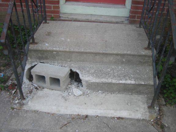 "Don't worry about the stairs, I fixed them."