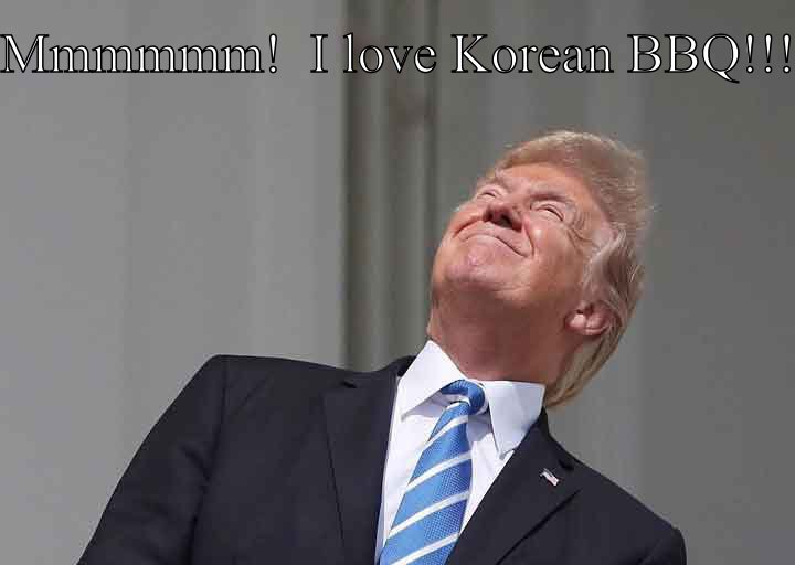 Trump looks at eclipse