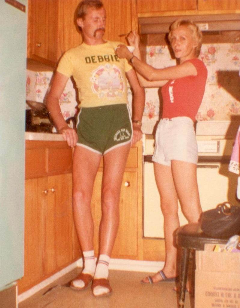 Your dad wore short shorts before you did, and he has the upper thigh tan lines to prove it. 