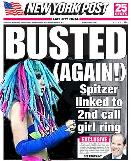 new york post - Cents Late City Final Newyorkpost Es Busted Nagain! Spitzer linked to 2nd call girl ring Exclusive See Pages 67