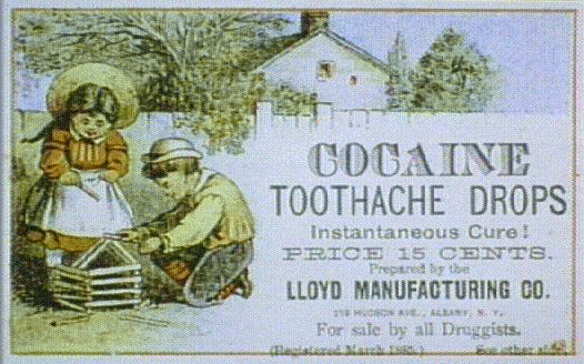 These cocaine toothache drops were absolute miracle drugs, and they cured aches almost instantly and they also came with a bonus: after taking them, children were always happier.