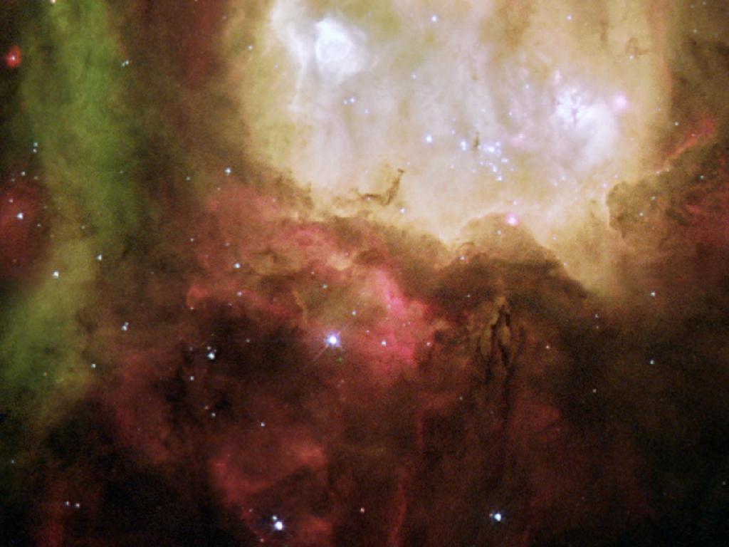 The Ghost Head Nebula in the Large Magellanic Cloud.  The region pictured is about 50 light Years across