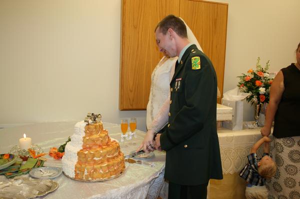 Here Is Our Wedding Cake, It Was Actually Sculpted Out Of Twinkies