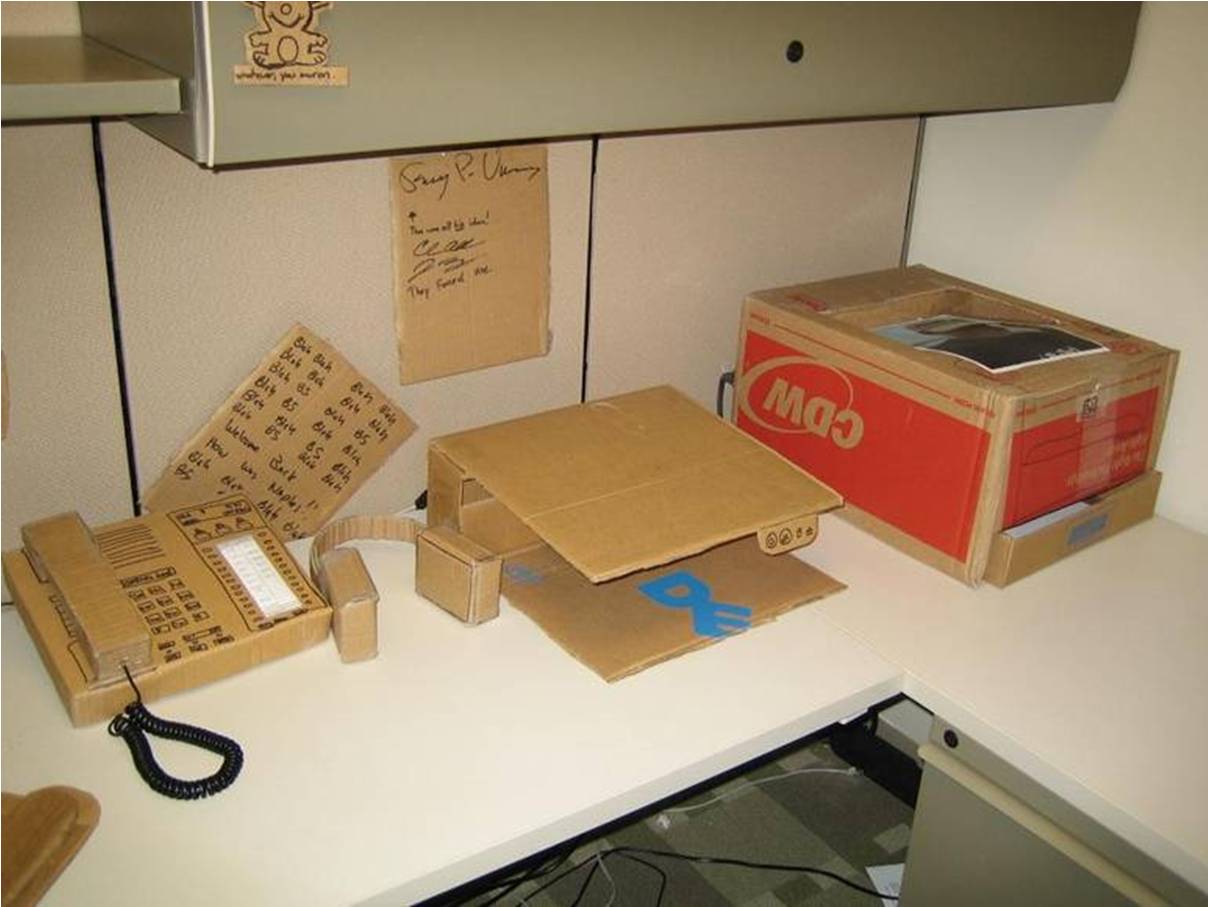 Cardboard office prank