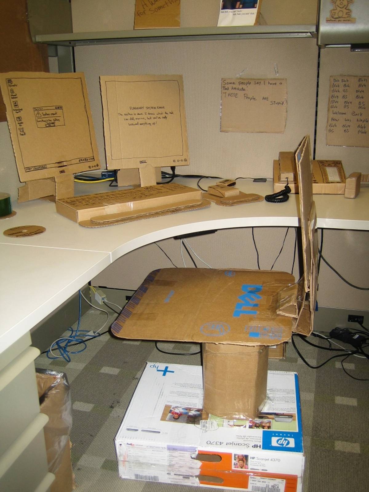 Cardboard office prank