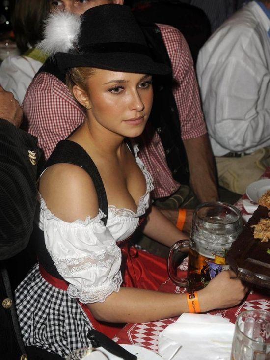 Hot girl at Oktoberfest wearing a hat