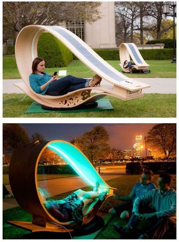Solar rocking chair