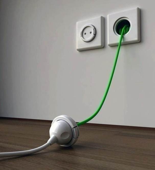 Built-in Wall extension cord
