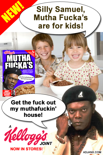 Look out Mr. T! Samuel L. Jackson's new cereal kicks your cereal's ass -- now if those pesky kids would just let him have a bowl! Maybe he should just pop a cap in their asses and take it.