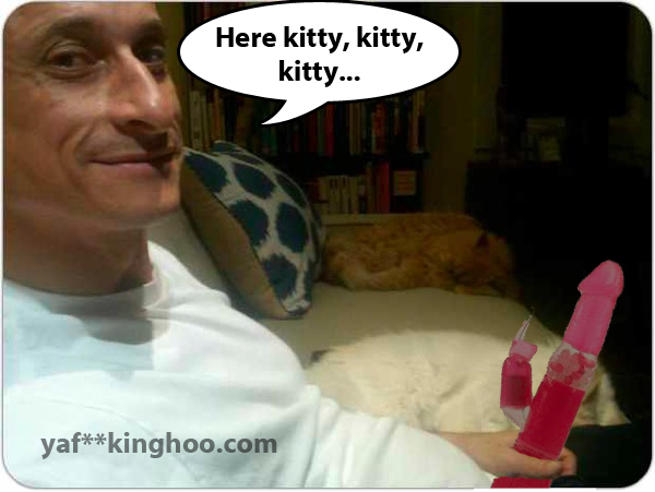 Rep. Anthony Weiner enjoys hanging out with "the pussys" -- maybe this is why? And maybe soon, he'll learn to change that "-y" to an "-ies" when pluralizing a noun. Just sayin'.