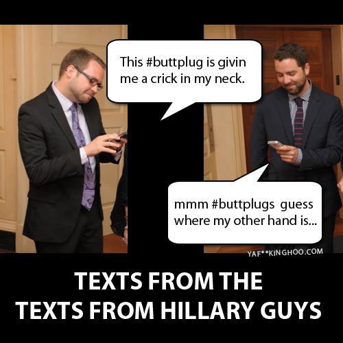 Suggestions for texts welcome -- what do YOU think they're texting each other??