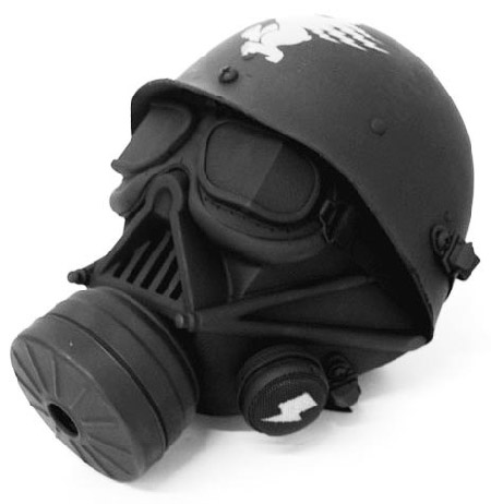 This particular gas mask mod is part of The Vader Project, a collective that designs crazy-ass helmets that resemble Darth Vader.