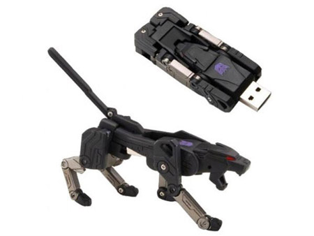 2GB Transformer stick, is a cool and fancy USB stick that transforms into a panther.Source