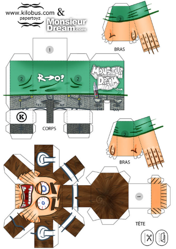 papercraft box puppets templates