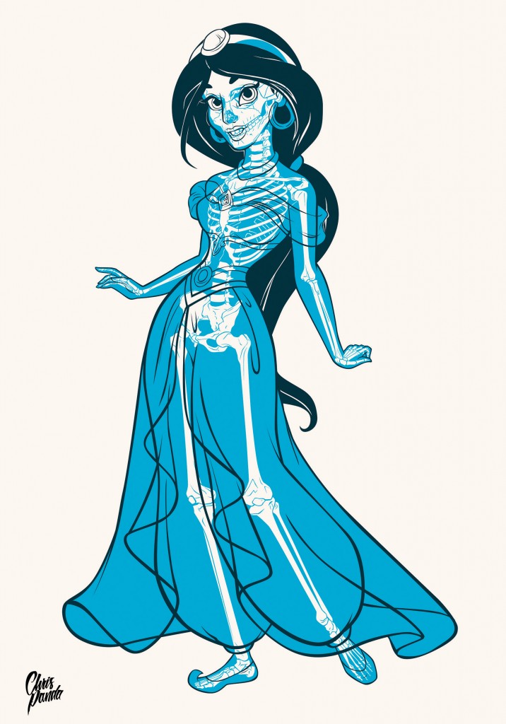 Coloring book pages with skeletons drawn in