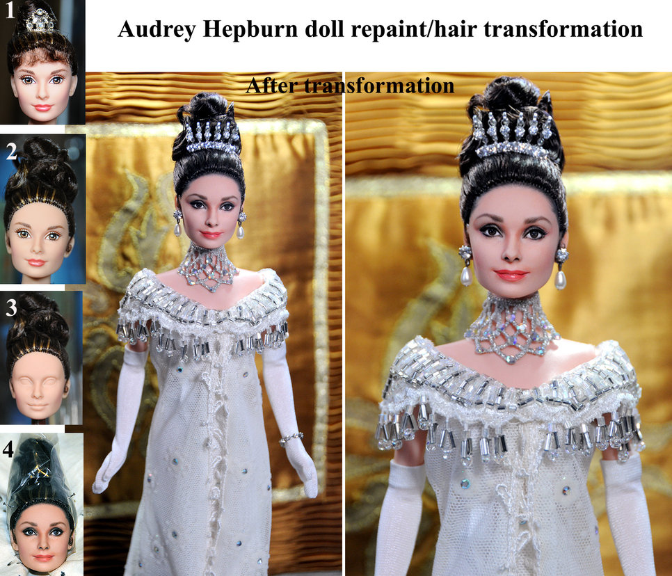 Audrey Hepburn My Fair Lady doll repaint steps