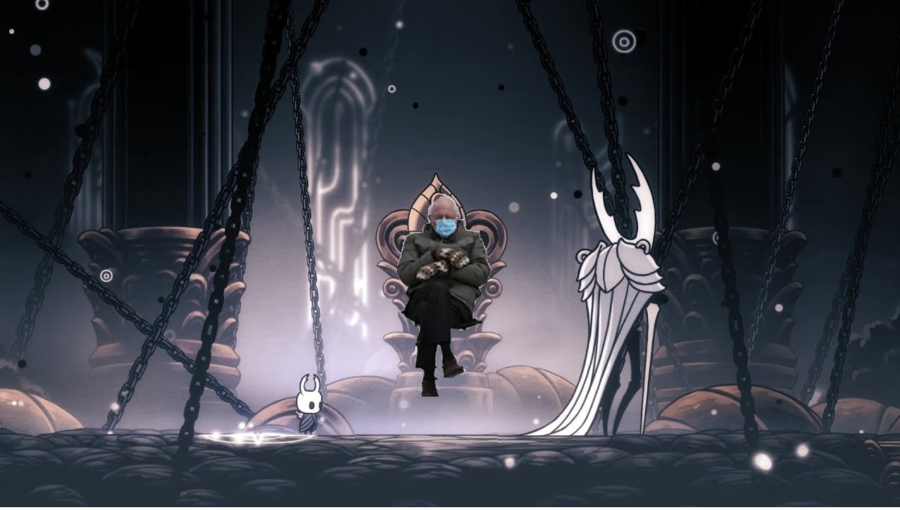 Bernie overseeing the Pantheon of Hallownest from Hollow Knight