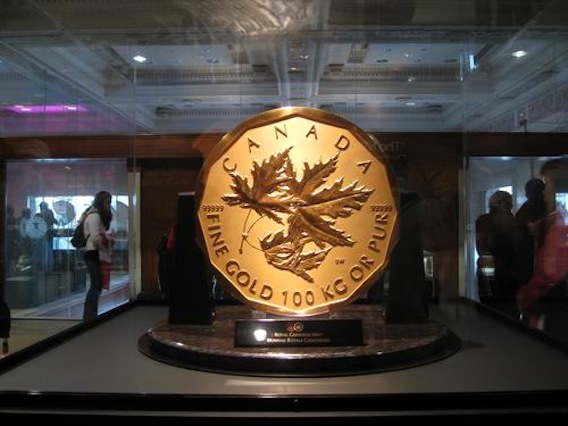 100 kg, 220 lbs gold coin minted in 2007, with a face value of 1 Million dollars.