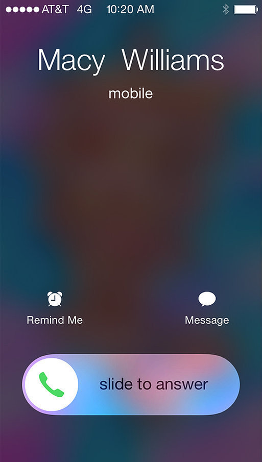 Sometimes, when someone calls you, you'll notice this slider graphic indicating how to pick up and answer. If this was all there was, we wouldn't be upset. However...