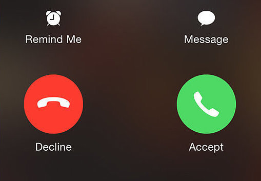Conversely, if your iPhone is unlocked when you receive a call, you will see the two buttons giving you an option to decline the call.