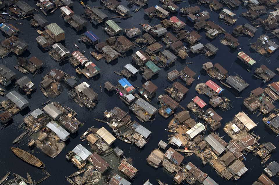 Boat houses in Lagos, Nigeria